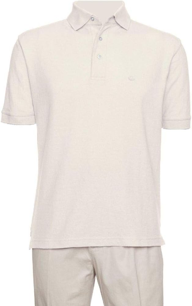 AKA Men's Solid Polo Shirt Classic Fit - Pique Chambray Collar Comfortable Quality