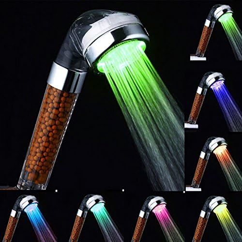 LED Shower Head 7 Colors Changing high pressure dual showerhead handheld sprinkler SPA for Bathroom
