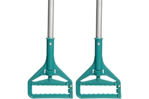 Commercial Heavy-Duty Mop Handle, Industrial-Grade Replacement Part, Clamp-on Design, Universal Fit, Blue-2pc (Green)