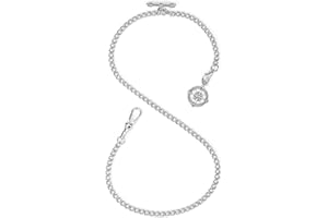 SUDESMO Pocket Watch Chain T-bar Chain Albert Chain with Compass Pendant