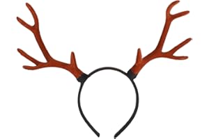Beavorty Yule 1Pcs Reindeer Antlers Headband Christmas Antler Headband Deer Costume Unique Xmas Antler Headwear Animal Headpiece Headdress for Christmas Holiday Kids Party Favors Chrismas