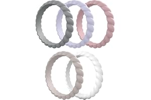 Egnaro Women's Bridal Rings Sets, Thin and Stackable Rubber Rings Women Wedding Bands - 2.5mm Width - 1.8mm Thick