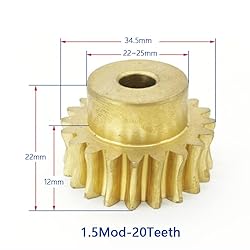Worm Gear Set 1.5M-20T 20:1 Ratio 1.5 Mod Carbon