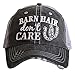 Barn Hair Don't Care Women's Distressed Grey Trucker Hat (White)