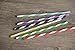 Dakoufish 12 Piece 9 Inch Reusable Plastic Thick Drinking Straws BPA Free Mason Jar Straws Big Stripe (9inch 6Color)
