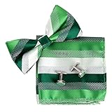 EBC1A16 Beautiful Gifts Stripes Silk Pre-tied Bow Tie Cufflinks Hanky By Epoint