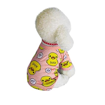 TUDUZ Hundebekleidung, Haustier Puppy Kleidung Kleine Hund Entemuster Kleid Weste T Shirt Bekleidung Hundekostüme mit Zwei Be