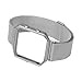Fitbit Blaze Band Large (6.1-9.3 in), PUGO TOP Milanese Loop Stainless Steel Band with Metal Frame for Fitbit Blaze Smart Fitness Watch and Fitbit Blaze Special Edition, Silver