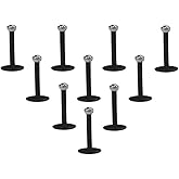 Ruifan 16G Clear UV Flexible Acrylic 2mm CZ Gem Labret Monroe Lip Ring Tragus Helix Cartilage Earring Stud Barbell Body Piercing Jewelry