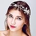 FAYBOX Gold Leaf Themed Crystal Pearl Bridal Headband Wedding Hair Accessories