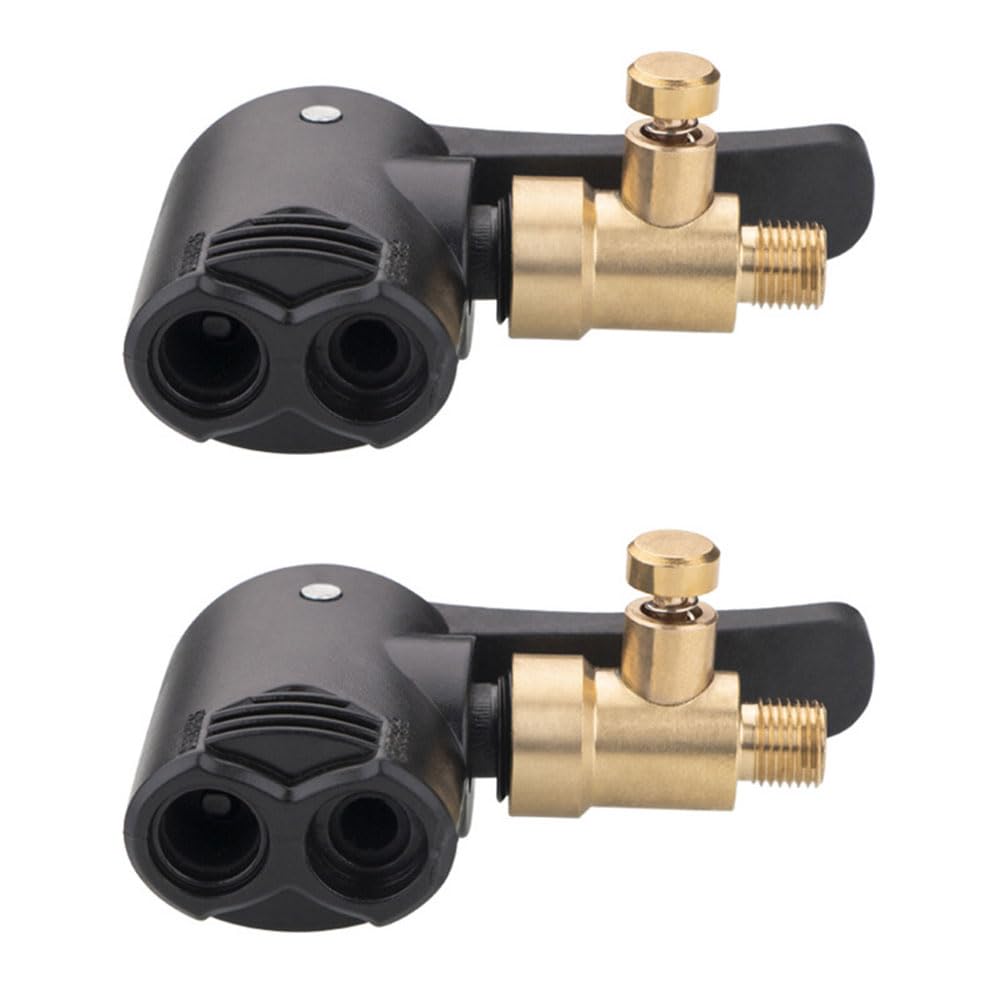 Dual Head Bike Track Pump - Multi-use Connector Head Pump Valve Adapter for Mountain & Road Bikes - Deflatable