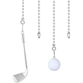 Dotlite 2Pcs Golf Ball Ceiling Fan Pull Chain 14inch | Sport Theme String Charm Decorative Extension, Fun Light Chains Extender with Connector for Kid Room Home Decoration