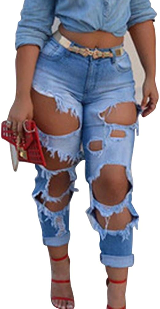 pantalones rotos flojos
