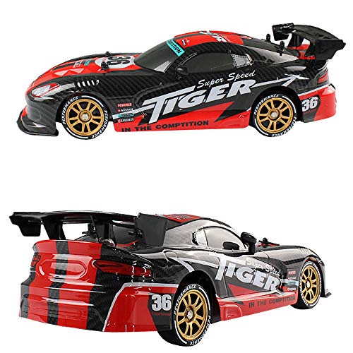 Kanzd RC Drift Car Cool LED Light USB 2.4G High Speed Remote Control Racing (Red)