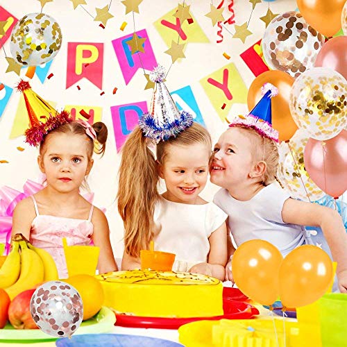 40 Pack Gold Confetti Balloons with Golden Paper Confetti Dots for Birthday Party, Wedding, Bridal Shower, Baby Shower and Holidays - 12 Inch Shining Gold Balloons