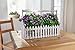 Decorative Wooden Flower Planter Fence Picket Storage, Carry Basket with Handle, Tote Box - White Product SKU: GD222811