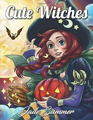 Download Cute Witches: An Adult Coloring Book with Magical Fantasy Girls, Adorable Gothic Scenes, and Spooky Halloween Fun PDF