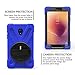 Galaxy Tab A 8.0 2017 Case, BRAECN Three Layer Drop Protection Rugged Protective Heavy Duty Tablet Case with a 360 Degree Swivel Stand/Hand Strap/Shoulder Strap for Tab 8.0 A SM-T380/T385 (Blue