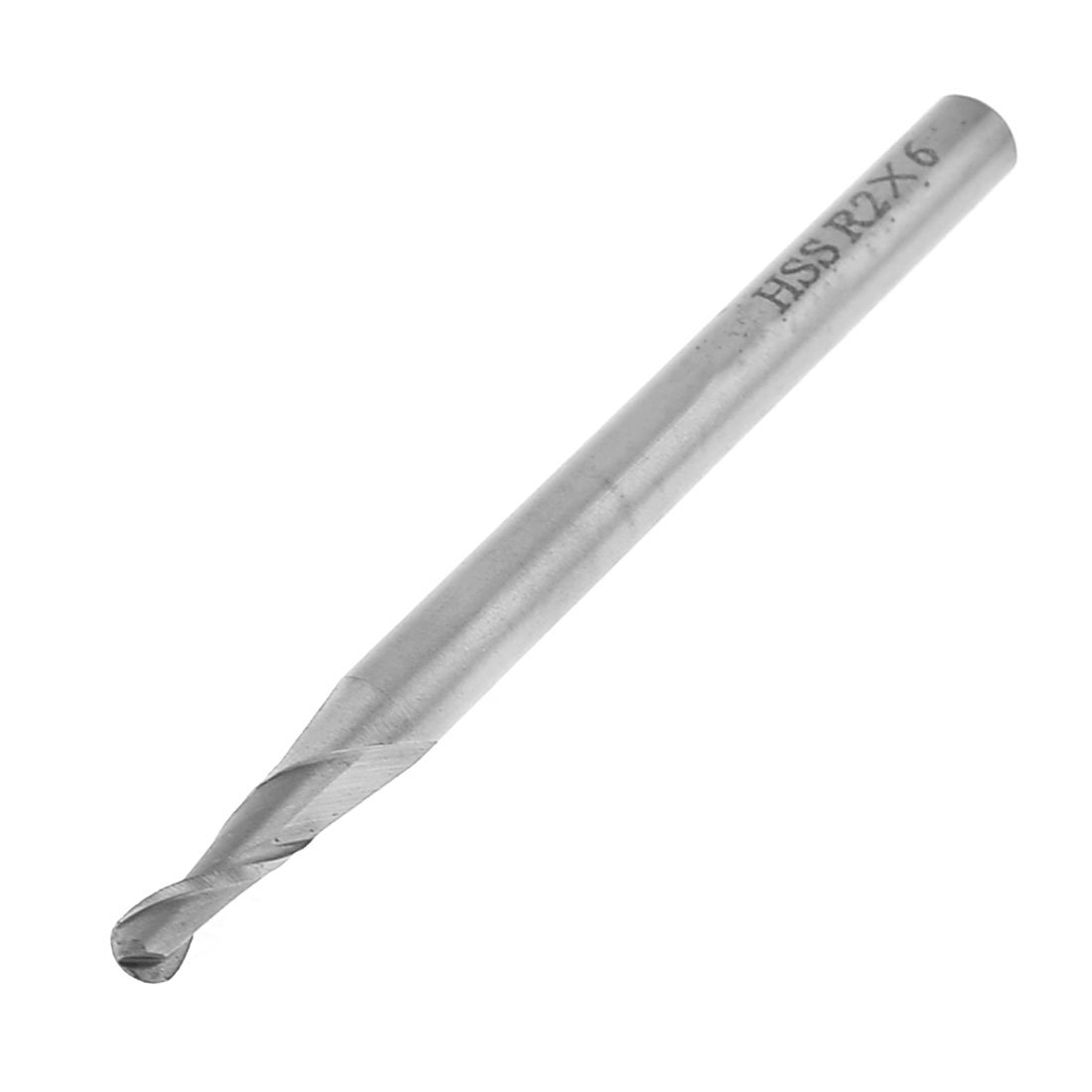 Sourcingmap HSS Helical Groove 2 Flute 4mm Cutting Dia Ball Nose End Mill
