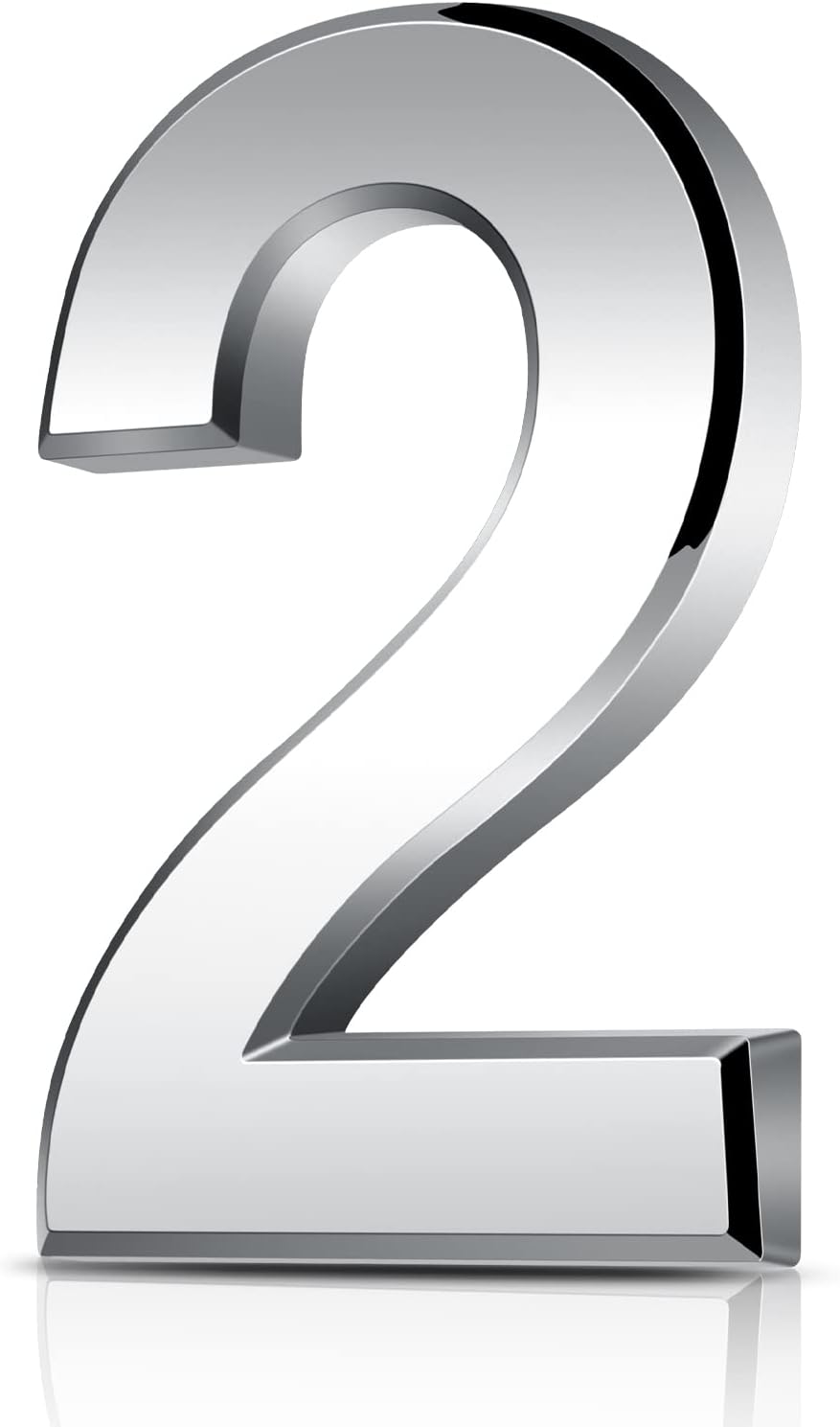 Vicloon 3D Door Numbers 3 Inches Self Adhesive Waterproof Silver (2)