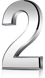Vicloon 3D Door Numbers 3 Inches Self Adhesive Waterproof Silver (2)