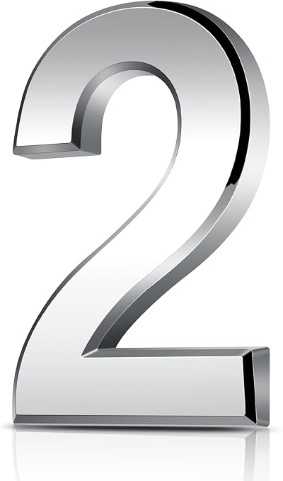 Vicloon 3D Door Numbers 3 Inches Self Adhesive Waterproof Silver (2)