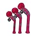 Scott Edward Stripes Style Knitted Golf Club Head Covers Set of 3, fit for Driver Wood(460cc), Fairway Wood, Hybrid(UT), for Men/Women Golfers, Individualized Looking and Washable (Pink Grey)