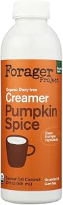 Forager Project Organic Pumpkin Spice Plant Based Creamer, 20 FZ | Organic, Dairy Free Creamer, Vegan and Gluten Free, Blends