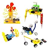 EUDAX DIY STEM Toys for Kids,Electric Motor Robotic Science Kits,Building Science Experiment Kits for Boys and Girls-Doodling, Balance Car, Reptile Robot ,Bubble Machine,Engineering Crane(5 Kits)