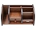 PAG Office Supplies Wood Desk Organizer Pen Holder Accessories Storage Caddy with 1 Drawer, 7 Compartments, Brown