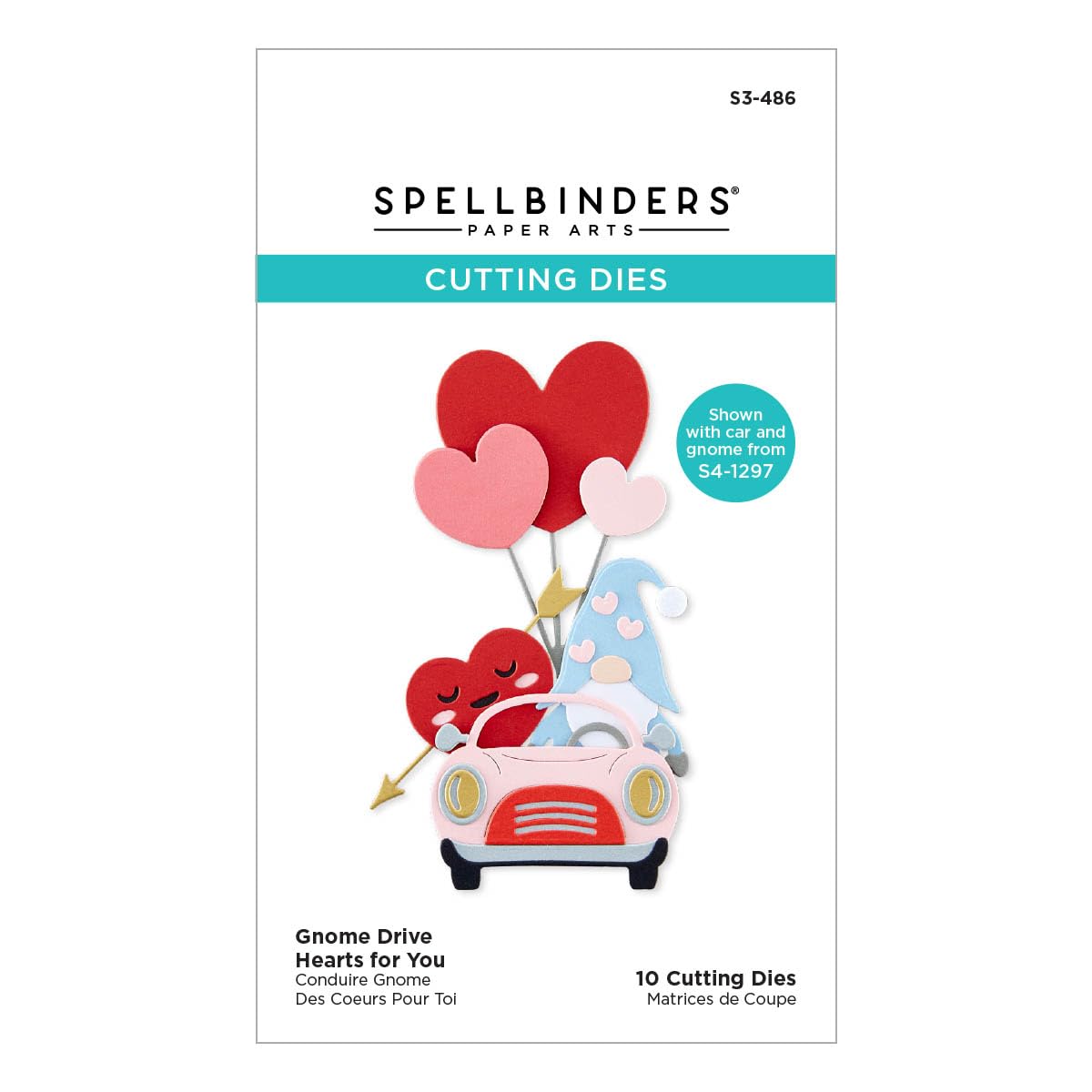 Spellbinders Gnome Drive Hearts for You Etched Dies from The Gnome Drive Collection