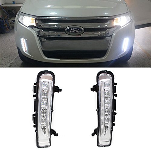 iJDMTOY OEM Fit White/Amber Switchback LED Daytime Running Lights w/ Turn Signal Lights Exact Fit For 2011-2014 Ford Edge