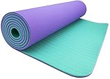 Wacces TPE Anti-tear Non-Slip Reversible Yoga Mat for Pilates Workout Fitness with Carrying Strap