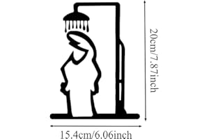 Black Shower Figure Wall Decoration Minimalist Line Metal Bathroom Sign Rustic