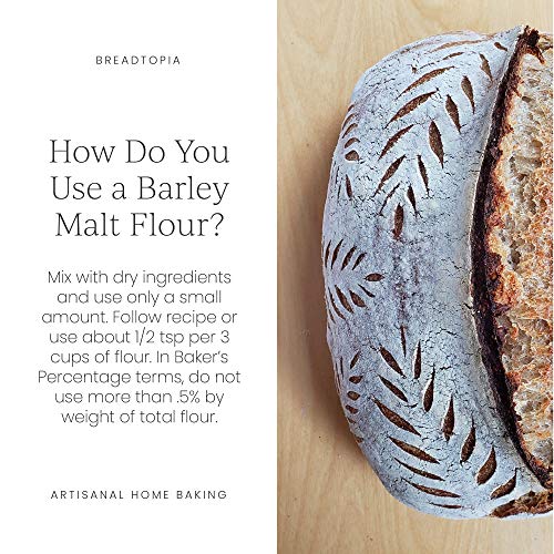 Breadtopia Organic Diastatic Malt Powder 8 oz. | Non-GMO Malted Barley Flour | No Additives, No Sugar, & No Fillers | Milled from Whole Malted Barley Kernel |