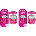Gillette Venus Extra Smooth On The Go Razor For Women, Handle + 1 Blade Refill + 1 Travel Case, Great Addition To Your Travel Size Toiletries (Pack of 2)
