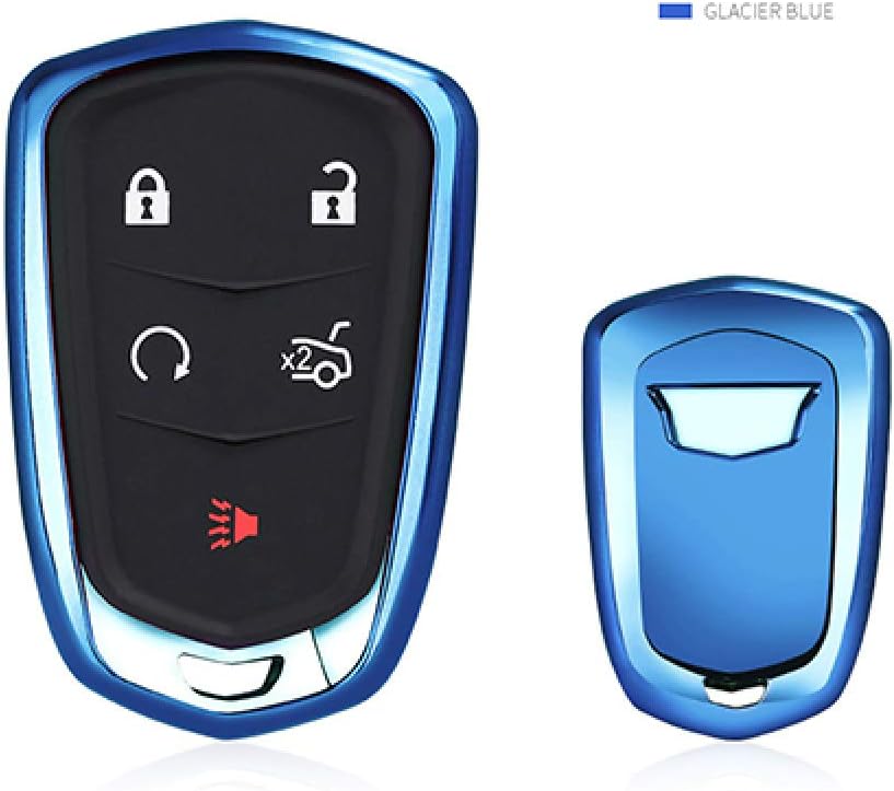 STEDMNY Car key cover TPU Car Key Cover Case Shell Bag For Cadillac CTS ATS 28T CTS-V coupe SRX Escalade srx atsl xts 2015 XT5 CT6 Car styling,Blue