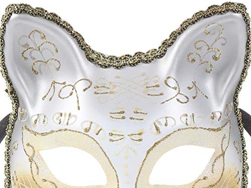 クリエイティブ仮面舞踏会マスク大人の半分顔マルディグラ漫画ヴェネツィア動物猫塗装マスクゴールドパターンとレース17 X 16 5 Cm Lightblue B07prjwtl8 7円 人気海外一番 100 品質保証 全品送料無料 即日出荷 Sale開催中