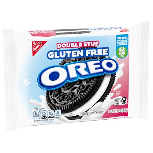 OREO DOUBLE STUF GLUTEN FREE CHOCOLATE SANDWICH COOKIES, GLUTEN FREE COOKIES, 12.47 OZ PACKS