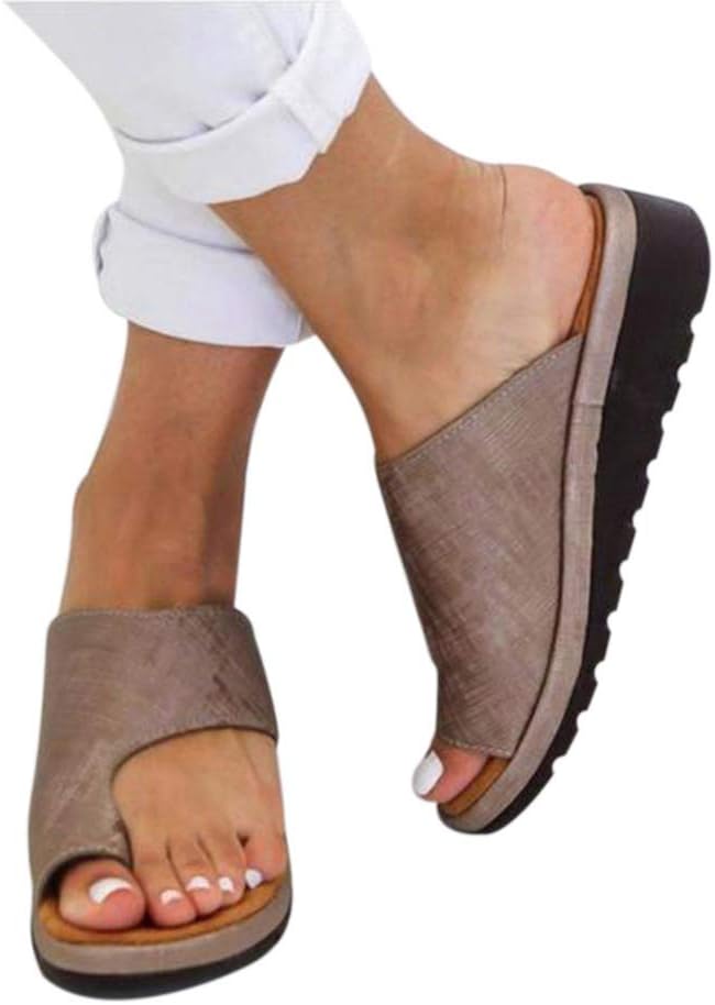 BestWalk Bunion Sandals Orthopedic Premium Toe Corrector Sandals (Khaki, 40)