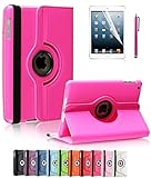 Apple iPad 2/3/4 Case, CINEYO(TM) 360 Degree Rotating Stand Case Cover with Auto Sleep / Wake Feature for iPad 2/3/4(10 Colors)this case is for Apple iPad 2 3 4 (Hot Pink)