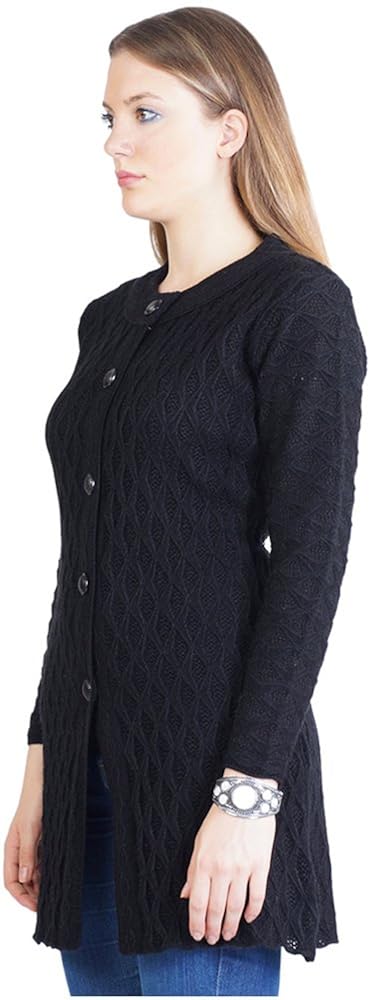 montrex acro wool winter long coat for women, girls (black)