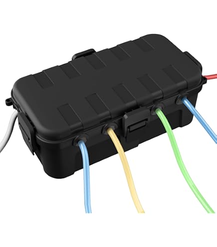 Boîte Étanche IP54 Extérieure Pour Rallonges & Prises – Protection Jardin 26x15x9 Cm, Noir Robuste Avec Fixation Murale