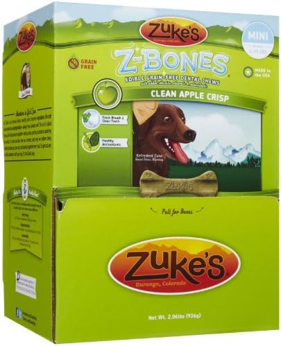 Zuke’S Z-Bones Mini Clear Apple Crisp Dental Canine Treats – 72Ct