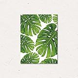 ChezMax Wall Art Oil Painting on Canvas Print Artwork Pictures for Home Decor Green Tropical Plants Monstera 19.7" X 23.6"