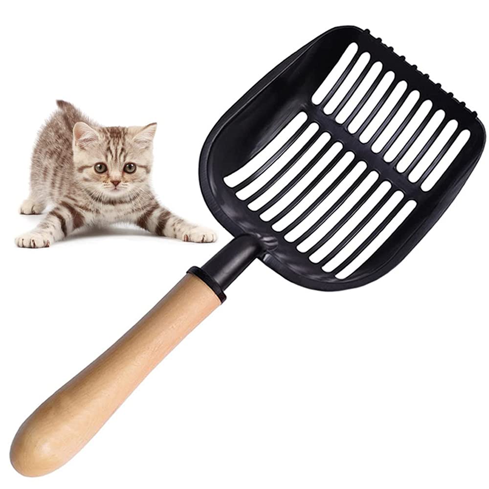 Cat Litter Shovel, Metal Cat Scoop, Pet Litter Shovel, Non-Stick Pet Litter Shovels, Cat Litter Sifter, Long Handle Cat Litter Scoop, Aluminum Alloy Deep Large Shovel for Pets, Dog, Cat Cleaning