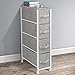 Sorbus Narrow Dresser with 4 Drawers - Vertical Slim Storage Chest of Drawers with Steel Frame, Wood Top & Easy Pull Fabric Bins for Small Spaces, Closets, Bedroom, Bathroom & Laundry (Gray)