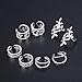 JOERICA 4 Pairs Silver Ear Cuff Earrings for Women Clip on Fake Lip Cartilage Tragus Helix Body Jewelry Set (B:8 pairs)
