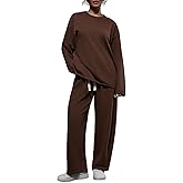 ZFLM Women’s 2-Piece Loungewear Oversized Sweatshirt Sweatpants Sweatsuit Set Casual Outfit with Pockets and Drawstring