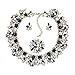 Zhenhui 3 Pieces Bling Crystal Necklace and Earrings Jewelry Set for Women 6 Colors Available